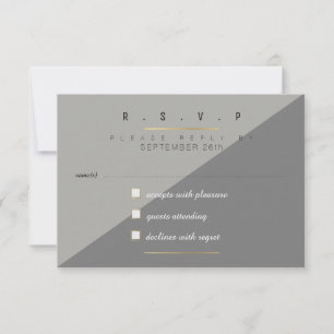 Twee tonen grijze RSVP Kaartje
