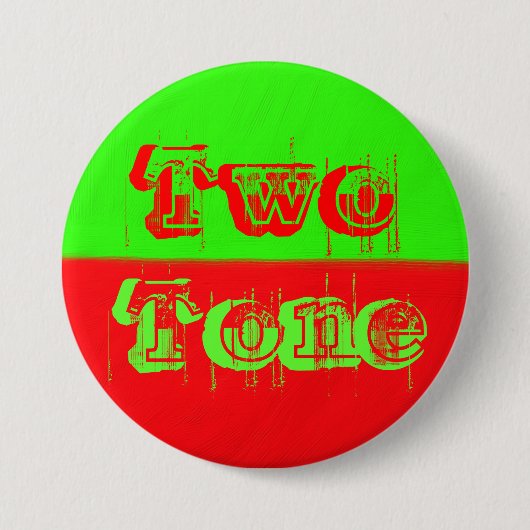 Twee tonen - groen en rood ronde button 7,6 cm (Voorkant)