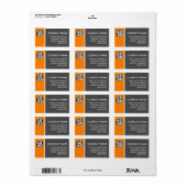 Twee tonen - Oranje en grijs Etiket (Full Sheet)