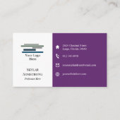 Twee tonen Paarse witte uw Logo iconen één kant Visitekaartje (Voorkant)