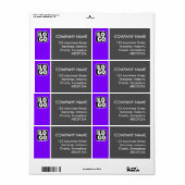 Twee tonen - Violet en grijs Etiket (Full Sheet)