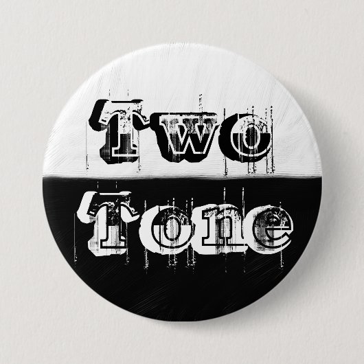 Twee tonen - zwart en wit ronde button 7,6 cm (Voorkant)