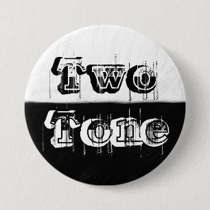 Twee tonen - zwart en wit ronde button 7,6 cm