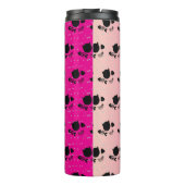 Twee tonerroze zwarte kattevalpatronen thermosbeker (Achterkant)