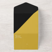 Twee Tones Zwart Gouden Script All In One Uitnodig Uitnodiging (Buitenkant)