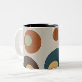 Twee-tonige koffie Mok in Mid Century Modern Style (Voorkant links)