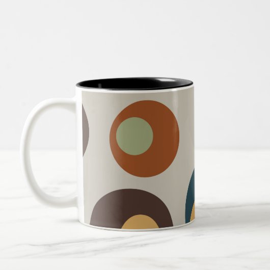 Twee-tonige koffie Mok in Mid Century Modern Style (Links)