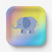 Twee‑Tons Blauwe Olifant Gradiënt Kunst Papieren Bordje (Voorkant)