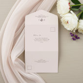 Twee-Tons | Elegante Bloemige Bruiloft All In One Uitnodiging