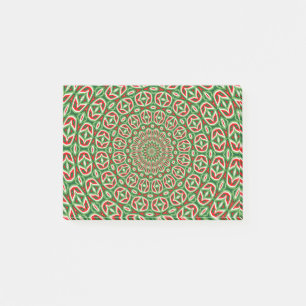 Twee Tons Groen En Rood En Wit Kerst Mandala Post-it® Notes