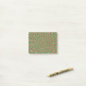 Twee Tons Groen En Rood En Wit Kerst Mandala Post-it® Notes (Op bureau)
