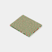 Twee Tons Groen En Rood En Wit Kerst Mandala Post-it® Notes (Schuin)