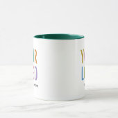 Twee Tons Groene Mok Aangepaste Logo Werknemer Per (Midden)