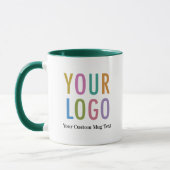 Twee Tons Groene Mok Aangepaste Logo Werknemer Per (Links)