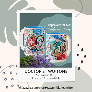 Twee-Tons Keramische Doktersmok Tweekleurige Koffiemok