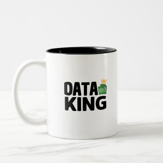 Twee-Tons Koffiemok Data Koning Tweekleurige Koffiemok (Links)