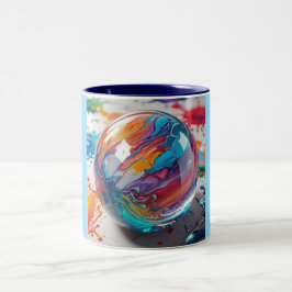 Twee Tons Mok, 310ml (Marmer-13) Tweekleurige Koffiemok