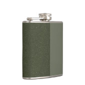 Twee-Tons Mosgroene Vinyl Omwikkelde Fles - Op Maa Heupfles (Rechts)