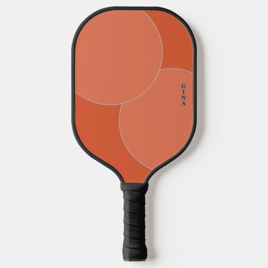 Twee Tons Oranje Pickleball Paddle met Naam (Voorkant)