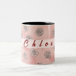 Twee toon aanpasbare bloemenkoffie mok. tweekleurige koffiemok