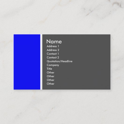 Twee toon (blauw en grijs) - Gepersonaliseerd Visitekaartje (Voorkant)