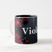 twee toon floral design koffie mok (Voorkant links)
