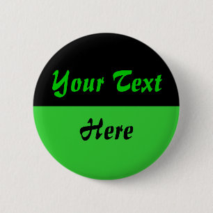 Twee toon - groene onderste helft ronde button 5,7 cm