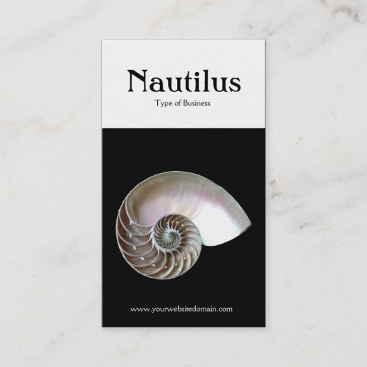 Twee toon verticaal (Nautilus Shell) Visitekaartje (Voorkant)