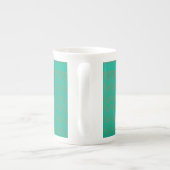 Twee-toonaangevend Emerald Green Geometric Pattern Porselein Kop (Achterkant)