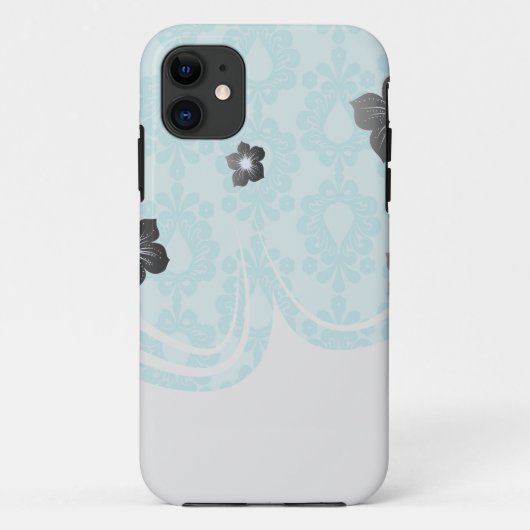 twee toonaangevende  blauwe bloem vouw Case-Mate iPhone case (Achterkant)