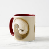 Twee toonaangevende mok YinYang-vredesduiven (Voorkant links)