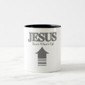 Twee toonbeker - Jezus dat is wat er op staat Tweekleurige Koffiemok (Center)