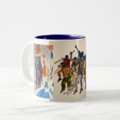 Twee toonblauwe Jazz-reeks, elf ounce koffie-mok Tweekleurige Koffiemok (Voorkant links)