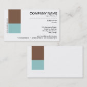 Twee toondecor - bruin en lt blauw groen visitekaartje (Voorkant / Achterkant)
