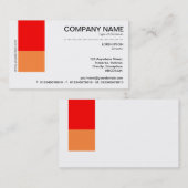 Twee toondecor - Rood en Oranje op wit Visitekaartje (Voorkant / Achterkant)