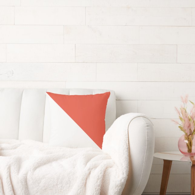 Twee toondiagonaal donker Oranje Sierkussen (Bank)