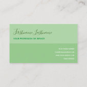 Twee toonhalve verdeelde verse groene kalligrafie visitekaartje (Achterkant)