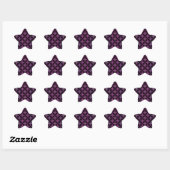 Twee toons roze en zwarte damast ster sticker (Vel)
