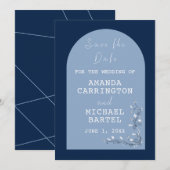 Twee-Toonse Save the Date Wedding Kaart (Voorkant / Achterkant)