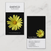 Twee toonverticaal - gele Daisy - zwart Visitekaartje (Voorkant / Achterkant)