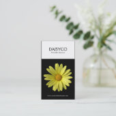 Twee toonverticaal - gele Daisy - zwart Visitekaartje (Staand voorkant)