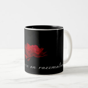Twee-toonzwarte mok, maak een kans op razzmatazz.. tweekleurige koffiemok