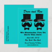 Twee tophoeden met snor slaan de datum Kaart op (Voorkant / Achterkant)