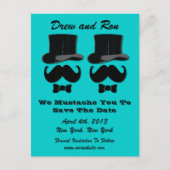 Twee tophoeden met snor slaan de datum Kaart op (Voorkant)