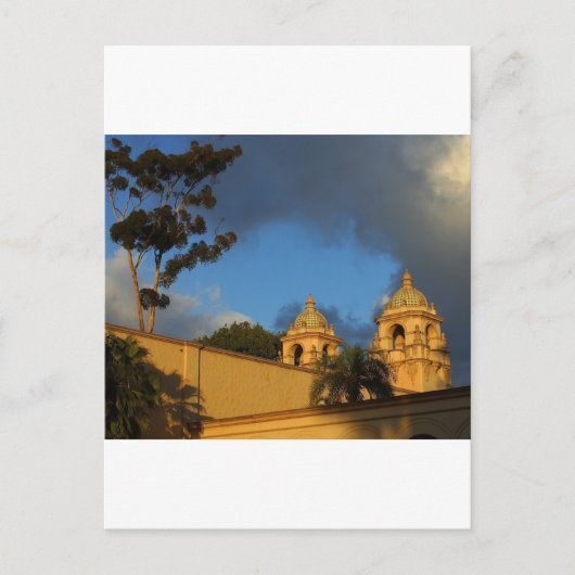 Twee torens in het Balboa Park Briefkaart (Voorkant)