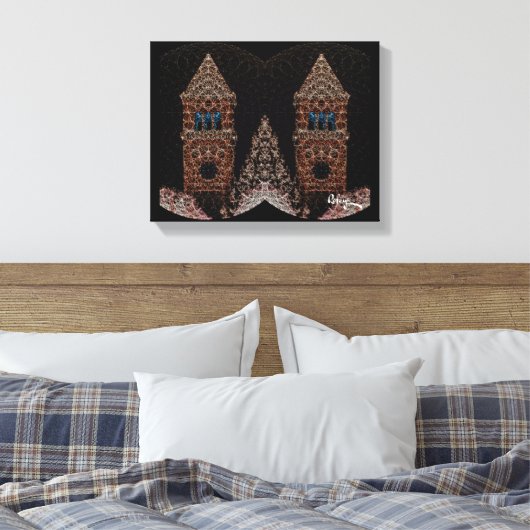 Twee torens van Rofey Canvas Afdruk (Insitu (Slaapkamer))