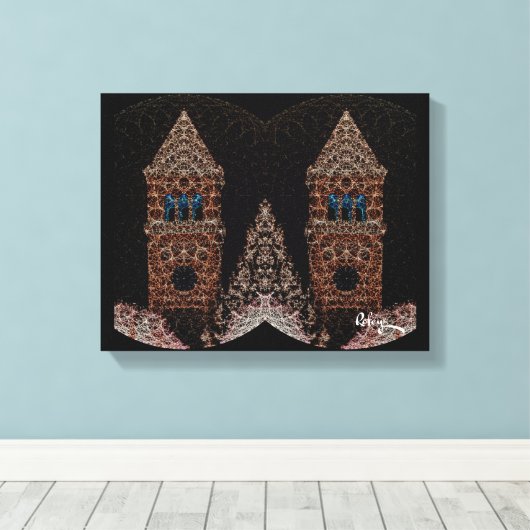 Twee torens van Rofey Canvas Afdruk (Insitu (Houten vloer))