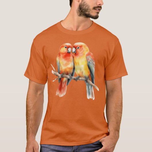 Twee Tortelduifjes cadeau T-shirt (Voorkant)