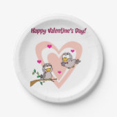 Twee Tortelduifjes Papieren Bordje (Voorkant)