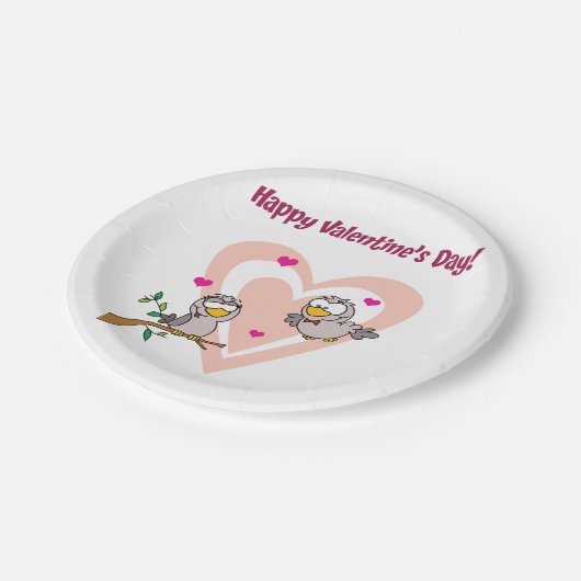 Twee Tortelduifjes Papieren Bordje (Gekanteld)